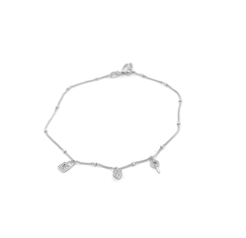 HEART LOCK KEY ANKLET