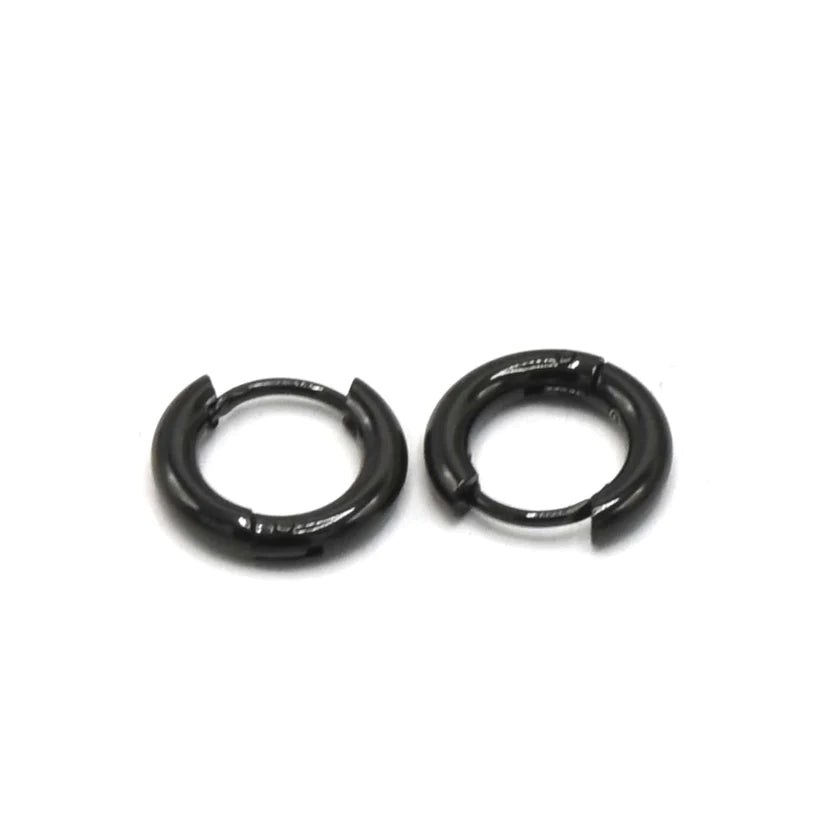 BLACK ROUND SMALL EARRINGS