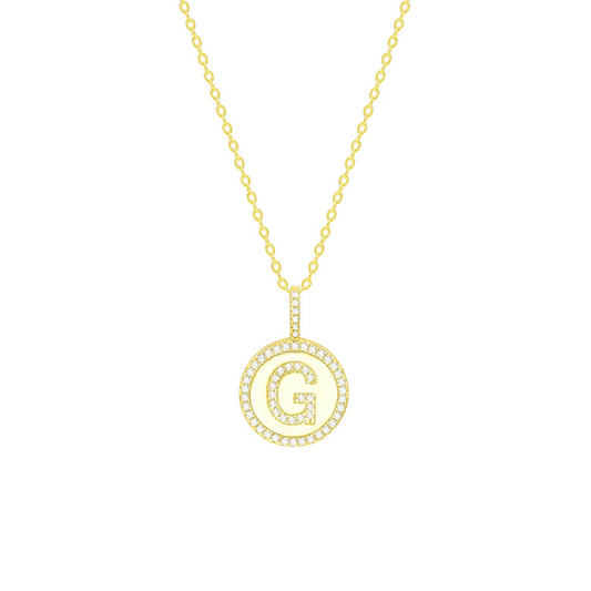 GOLD LETTER G SILVER NECKLACE A T Z