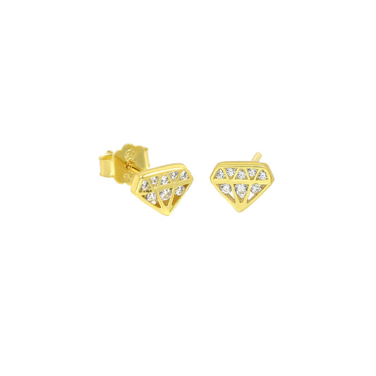 GOLD DIAMOND SHAPE EARRINGS