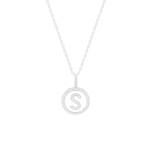 SILVER LETTER S SILVER NECKLACE