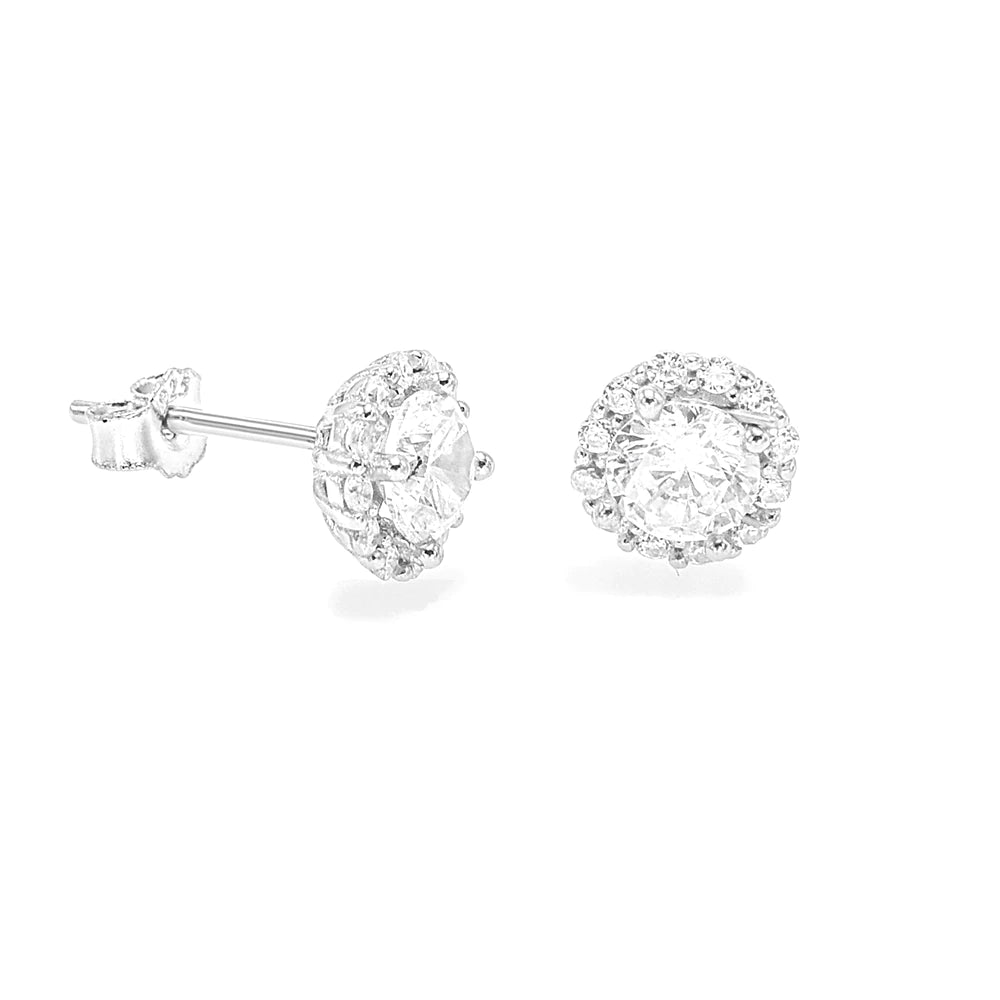 SILVER DELICATE DIAMOND EARRINGS