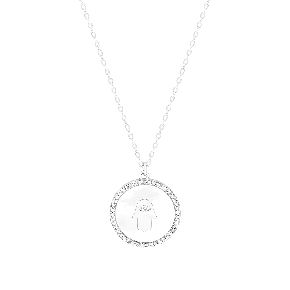 SILVER HAND CIRCLE NECKLACE
