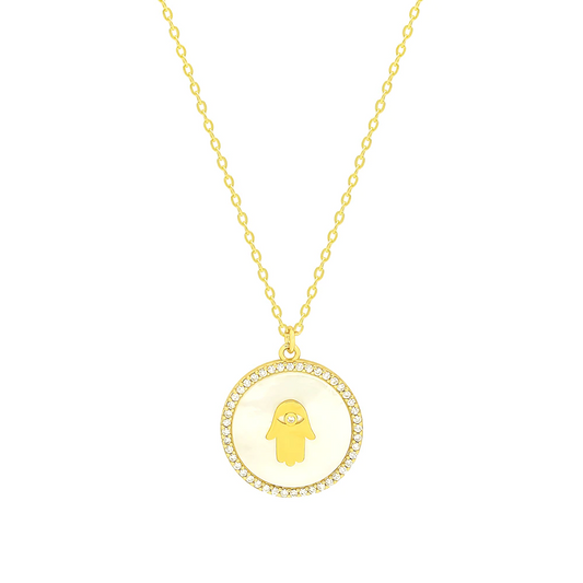 GOLD HAND CIRCLE NECKLACE