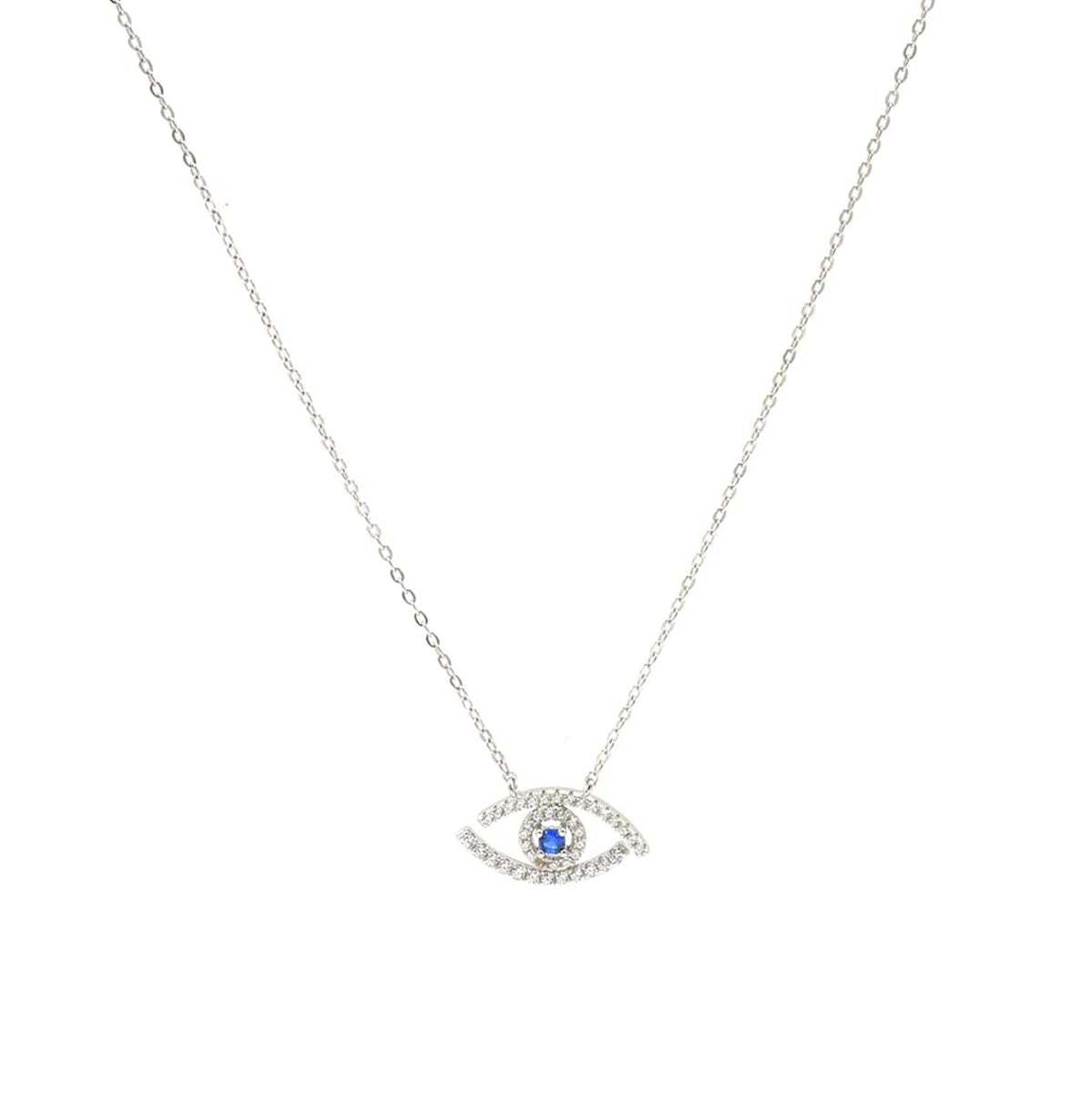 SILVER OPEN EYE NECKLACE