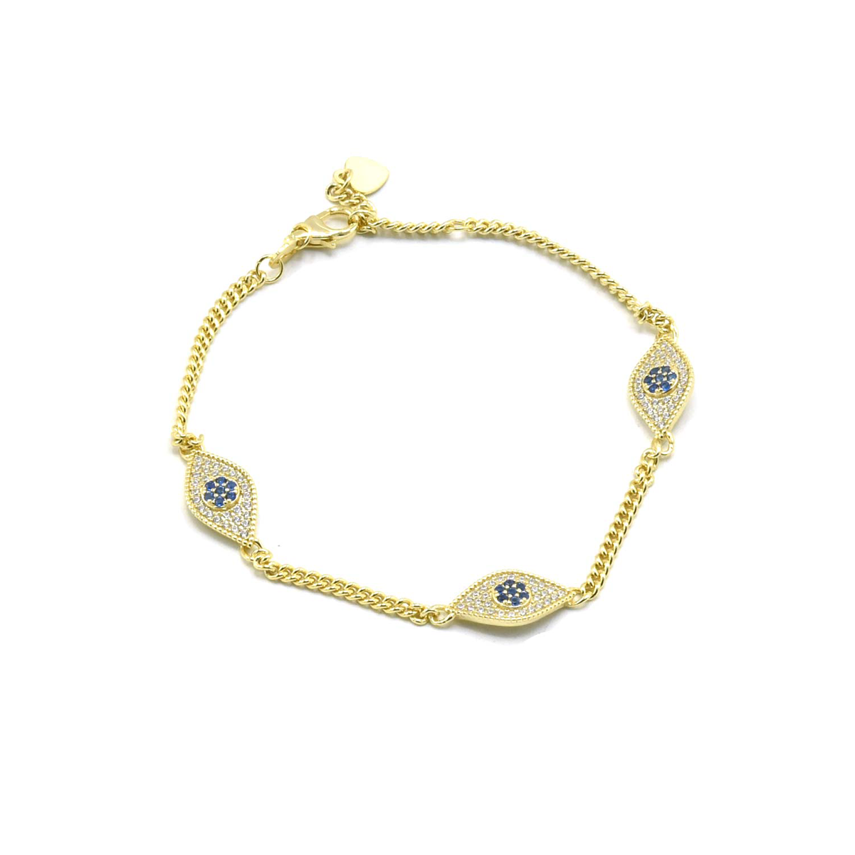 GOLD PLATED BLUE EYE AROUND BRACELET