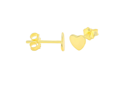 GOLD HEART STUD EARRINGS