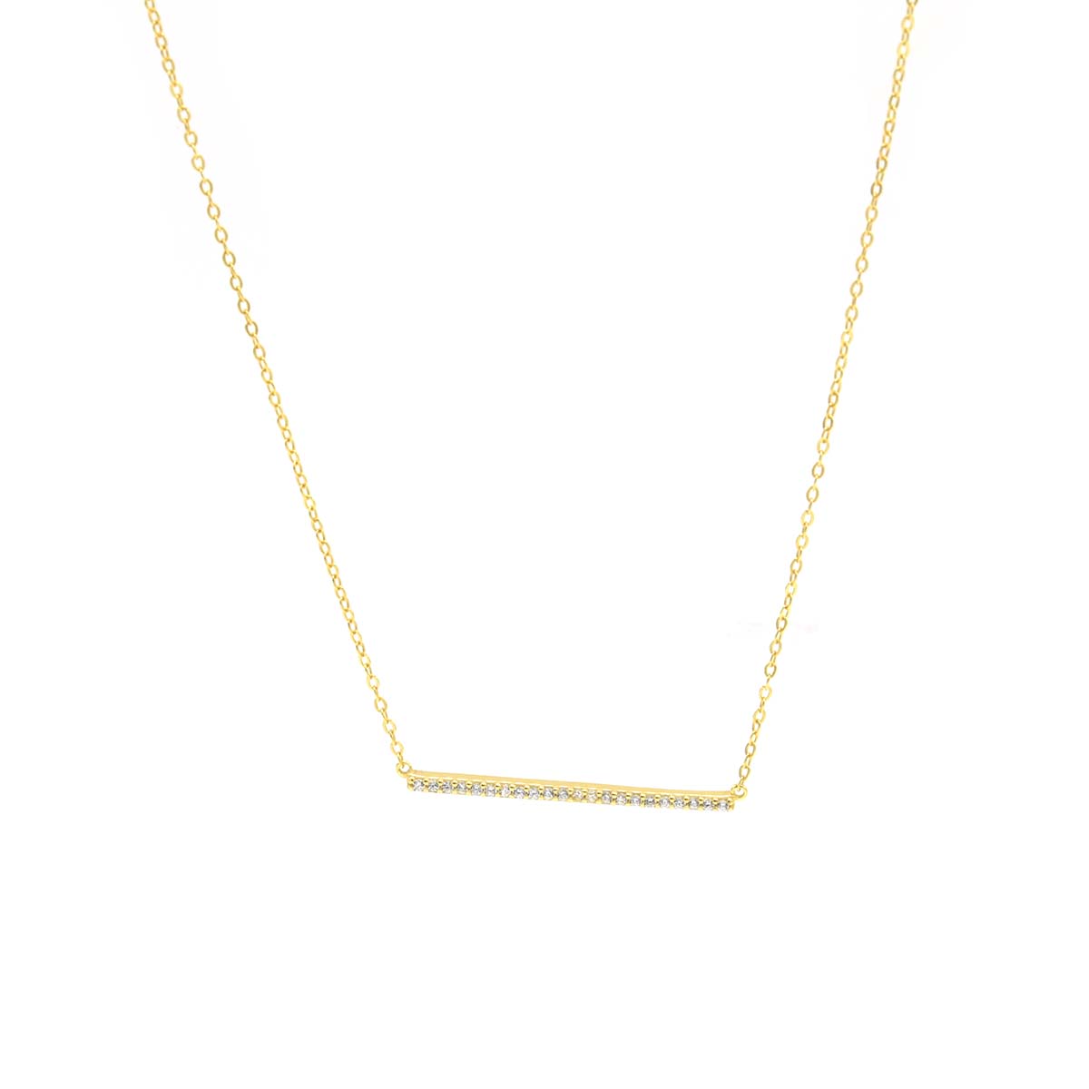 HORIZONTAL BAR GOLD NECKLACE