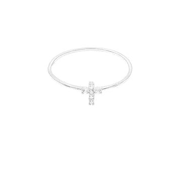 SILVER CROSS RING