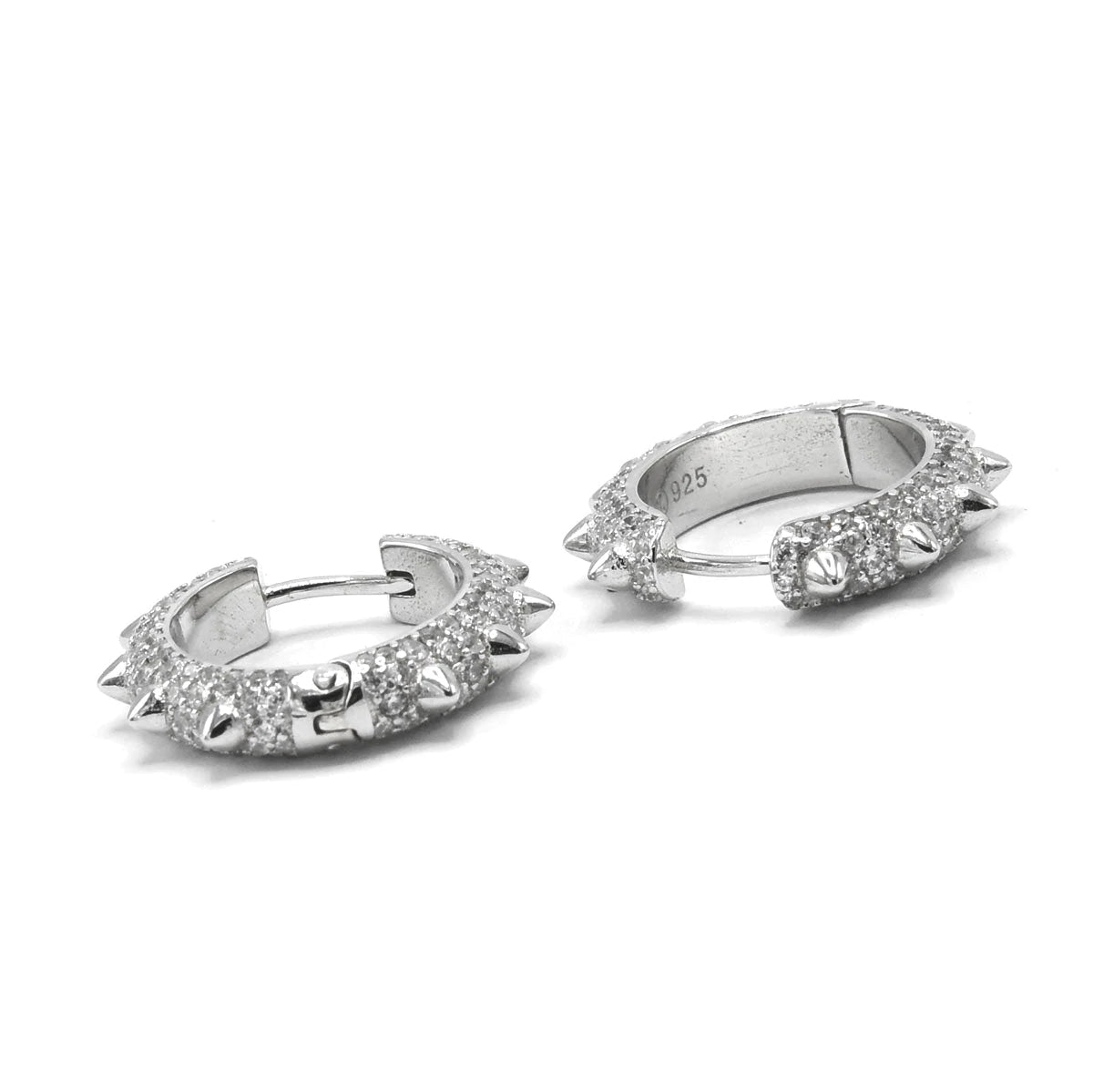 SILVER POINTY ROUND EARRINGS