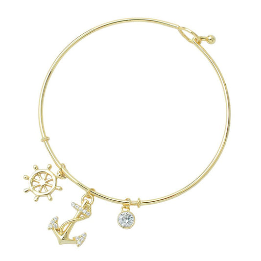 GOLD ANCHOR DANGLES BRACELET