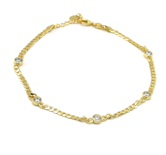 GOLD DIAMOND CIRCLES ANKLE