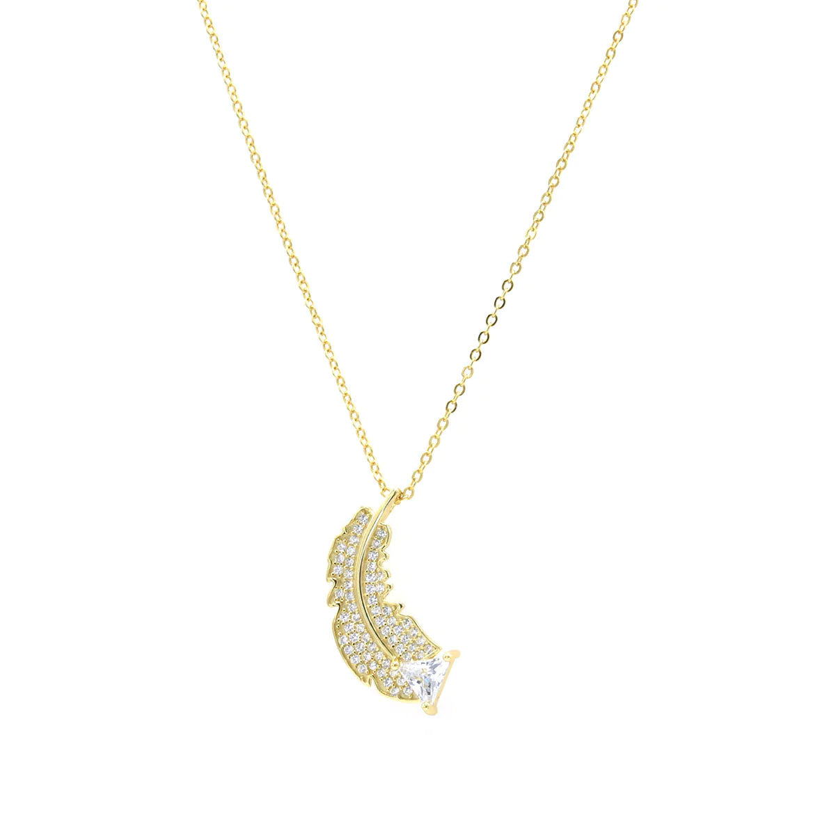 FEATHER WITH DIAMOND NECKLACE