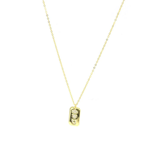 LOVE,LUCK & PROTECTION PLATE NECKLACE