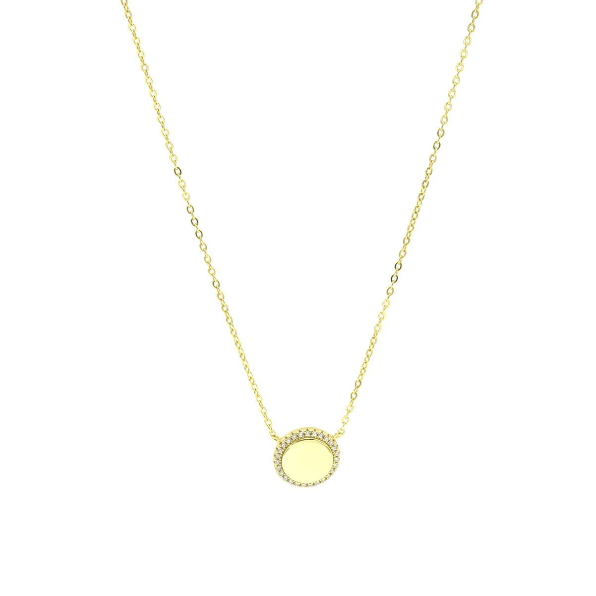 ROUND PENDANT WITH DIAMONDS NECKLACE