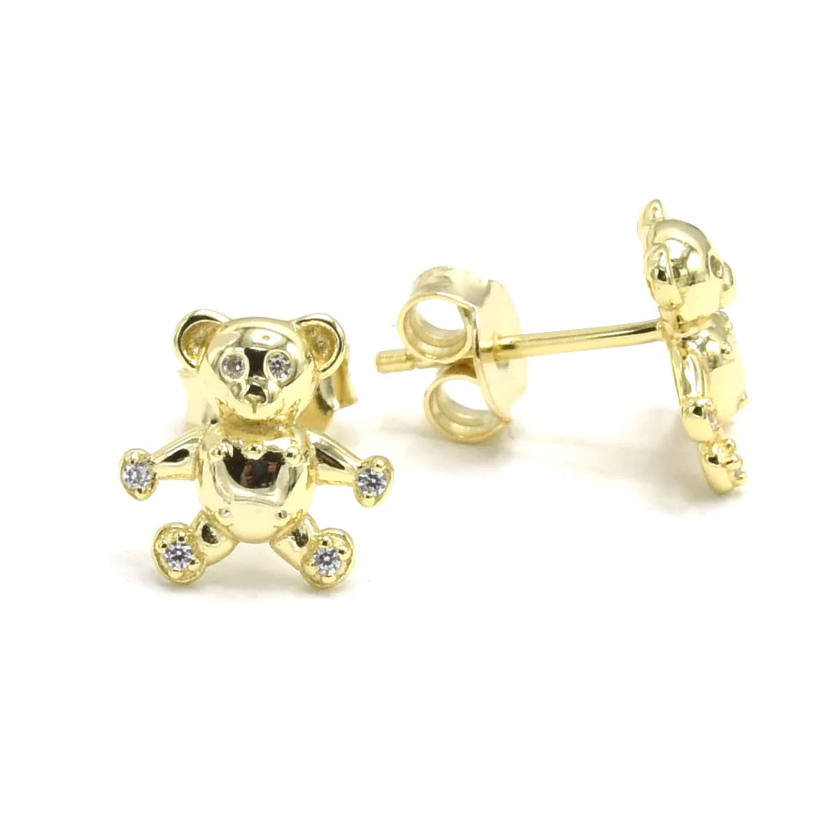 GOLD PLATED TEDDY BEAR EARRINGS