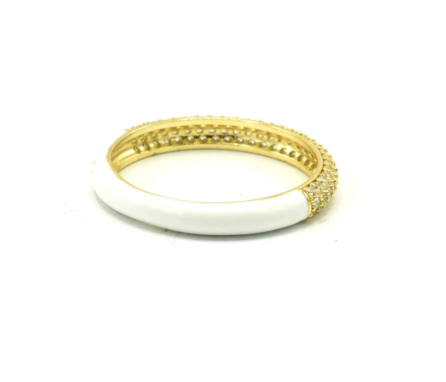 GOLD PLATED WHITE RING