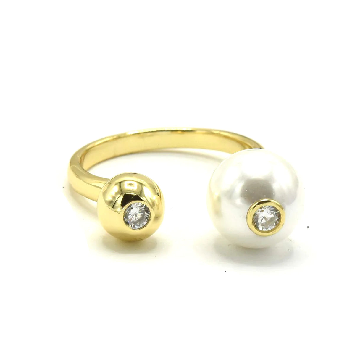 GOLD PLATED SINGLE PEARL RING