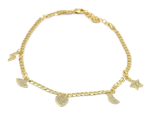 GOLD UNIVERSE DANGLE ANKLE