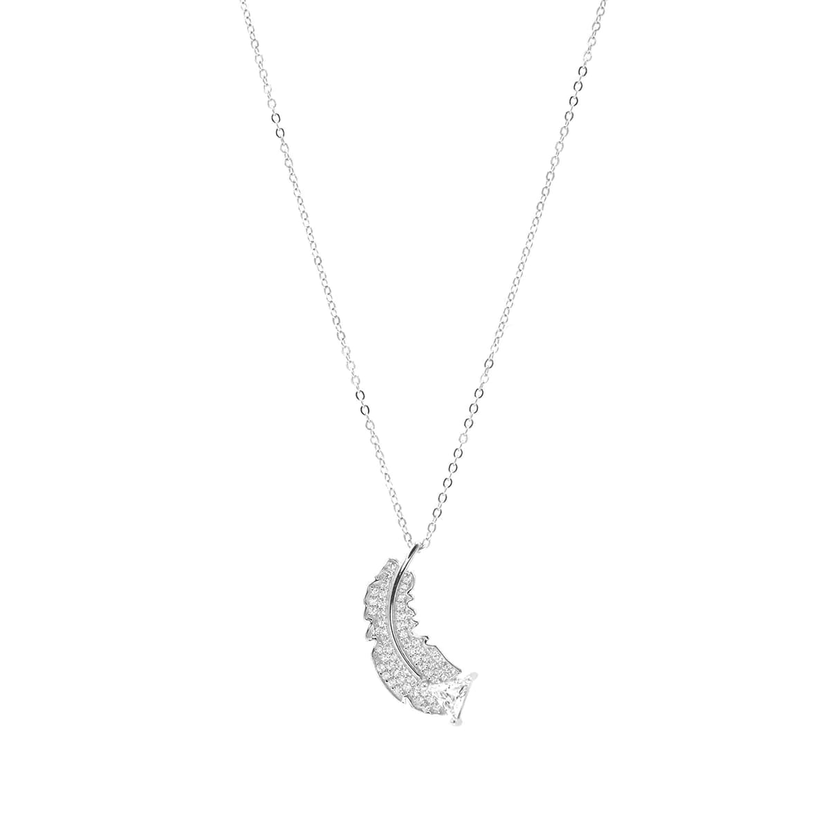 FEATHER WITH DIAMOND NECKLACE