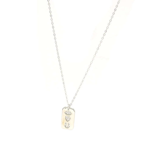 LOVE,LUCK & PROTECTION PLATE NECKLACE