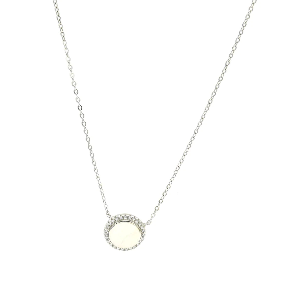ROUND PENDANT WITH DIAMONDS NECKLACE