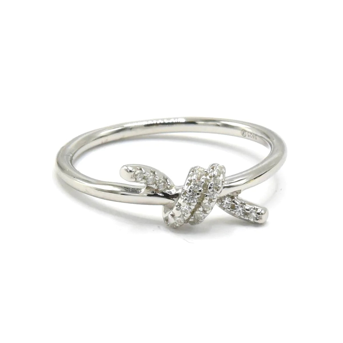 SILVER TIE LACE RING